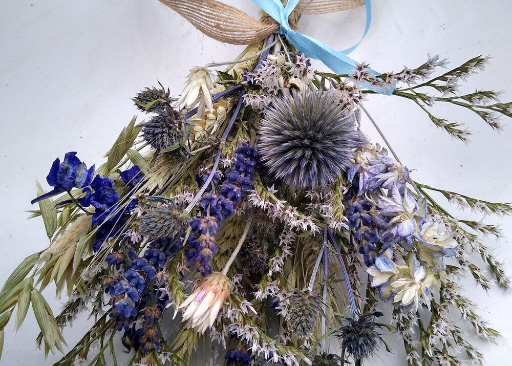 British Blue thistle bouquet posy
