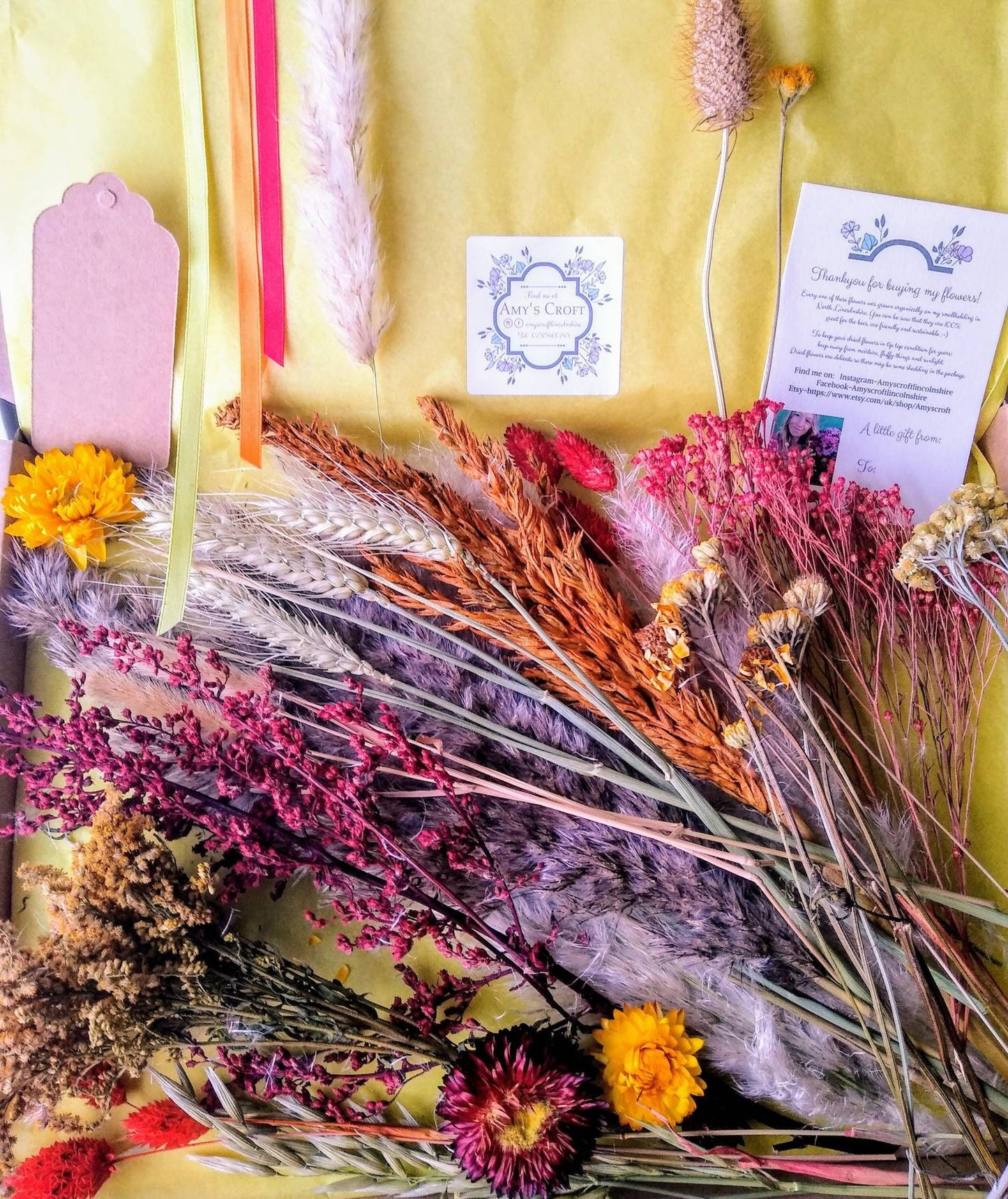 Letterbox dried flowers- small/large boxes, gift, DIY flowers, bouquet. Craft box. UK farm, Natural, Rustic, Eco, Organic, wedding flowers
