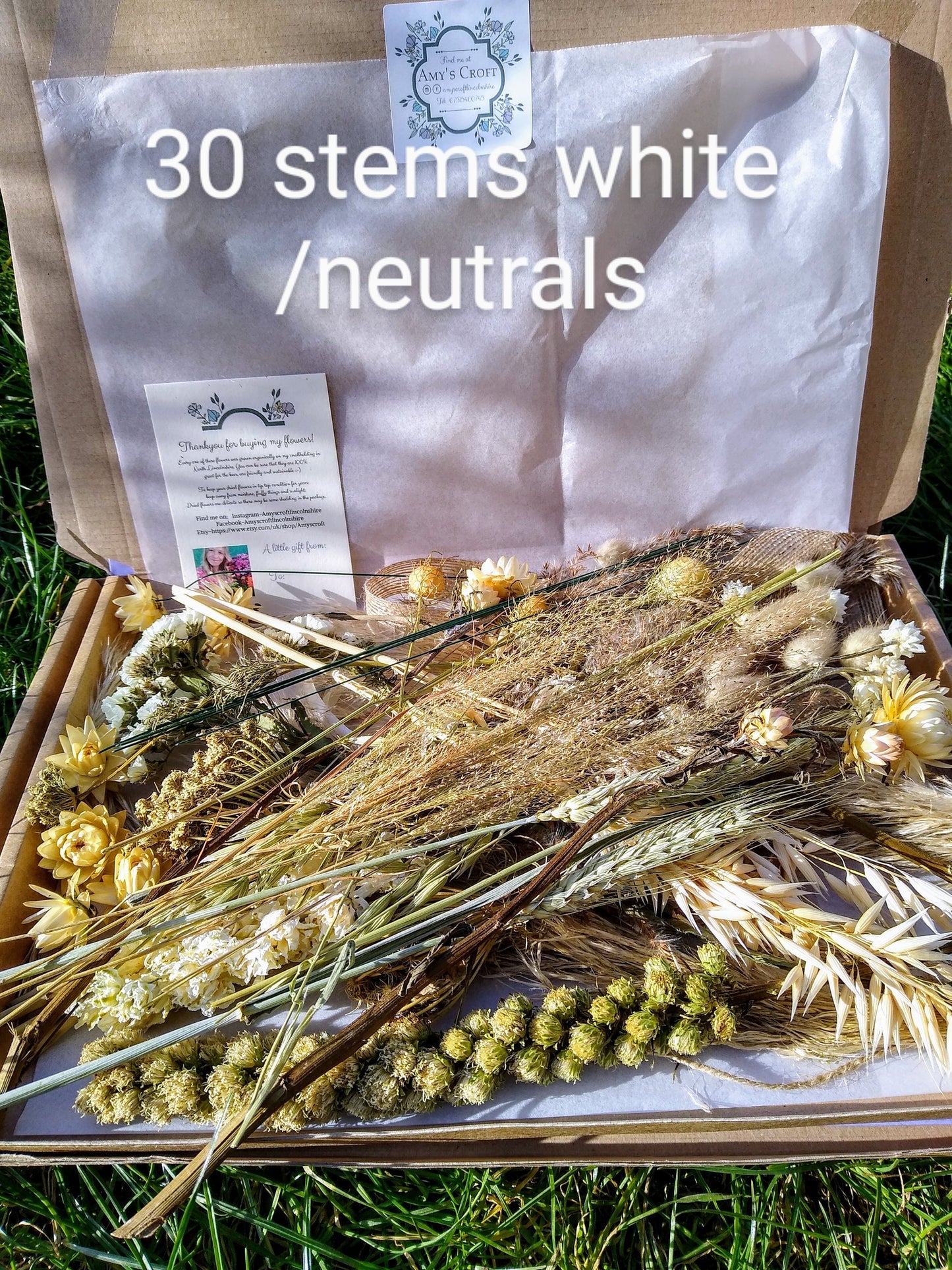 Letterbox dried flowers- small/large boxes, gift, DIY flowers, bouquet. Craft box. UK farm, Natural, Rustic, Eco, Organic, wedding flowers