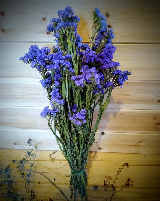 UK Purple statice bunch 25 stems, dried flower bunches, British home decor, bouquets, purple & blue dried flowers, DIY wedding flowers