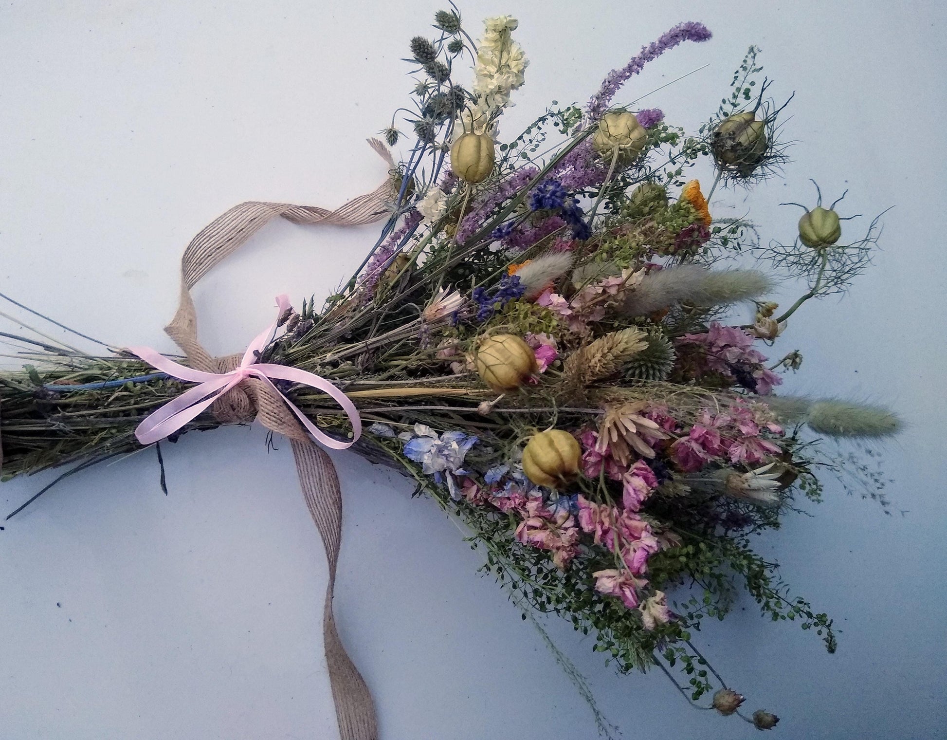 British Dried Flower Bouquet - wildflowers - Present- Gift for Her- Birthday- UK farm- bride - Mothers Day- Pastels- Wedding- bouquet- Posy