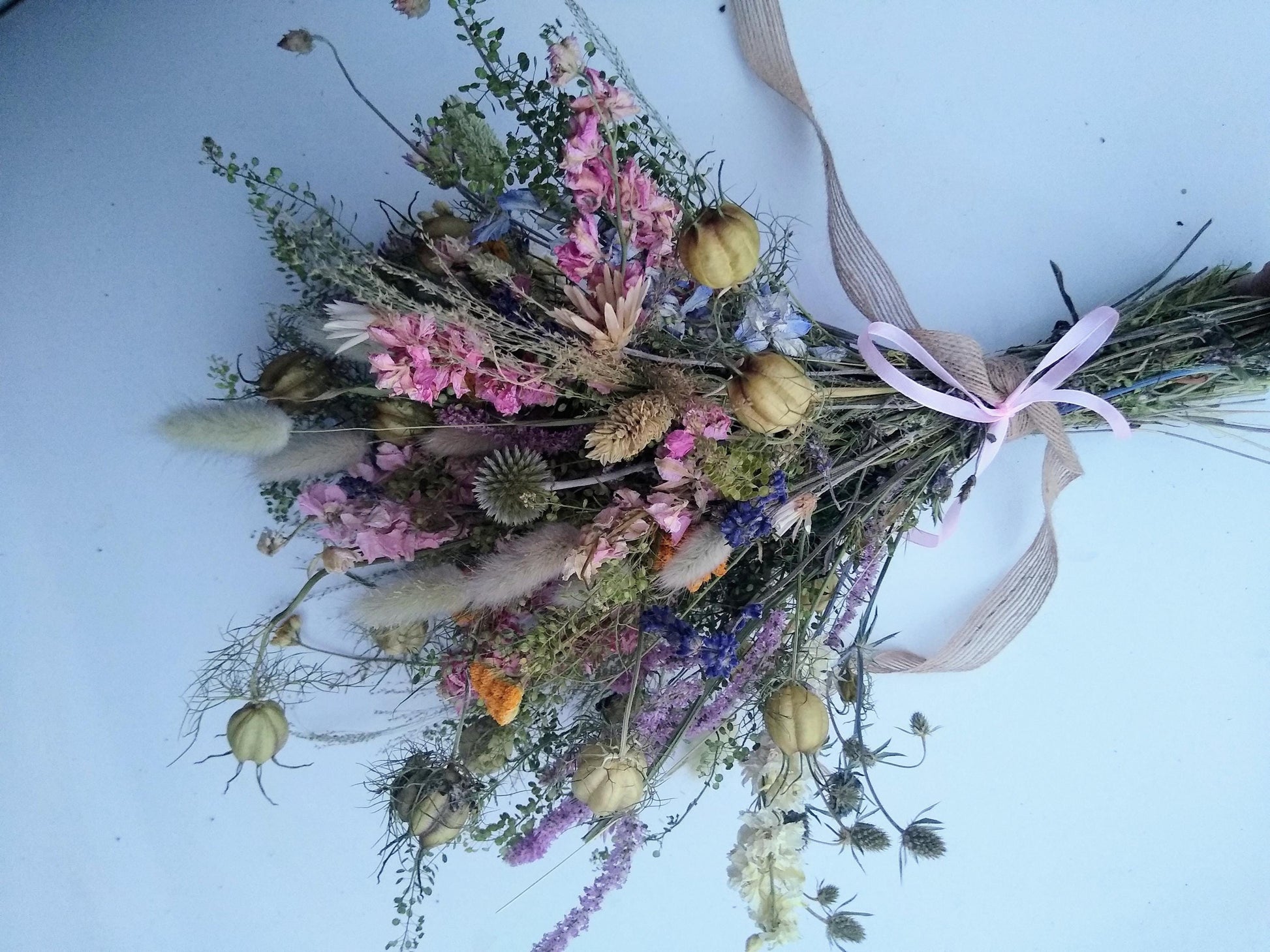 British Dried Flower Bouquet - wildflowers - Present- Gift for Her- Birthday- UK farm- bride - Mothers Day- Pastels- Wedding- bouquet- Posy