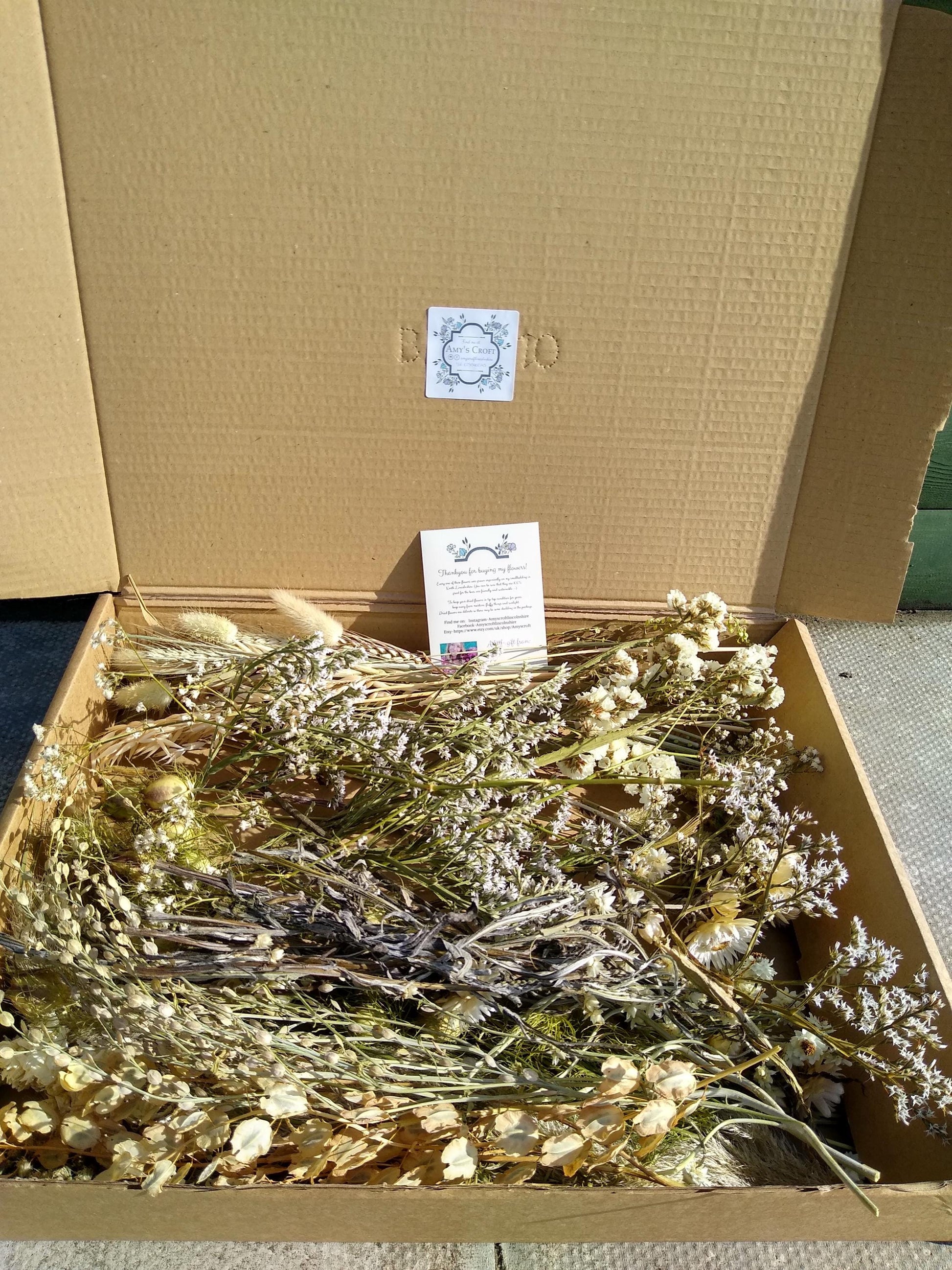 White & neutrals British dried flowers. 40-300 stems, gift, DIY flowers, bouquet. Craft box, UK farm, wedding flowers, dried flowers, bulk