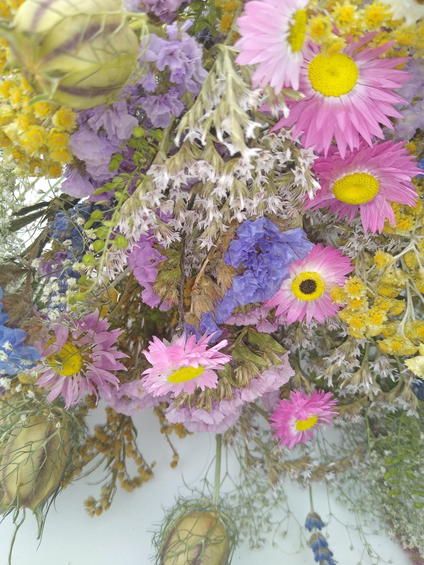 British Organic Dried Flower Bouquet - Daisy -Summer -Pastels- Gift for Her- Birthday -Pastel -Mothers Day -Get Well Soon -Wedding Bouquet