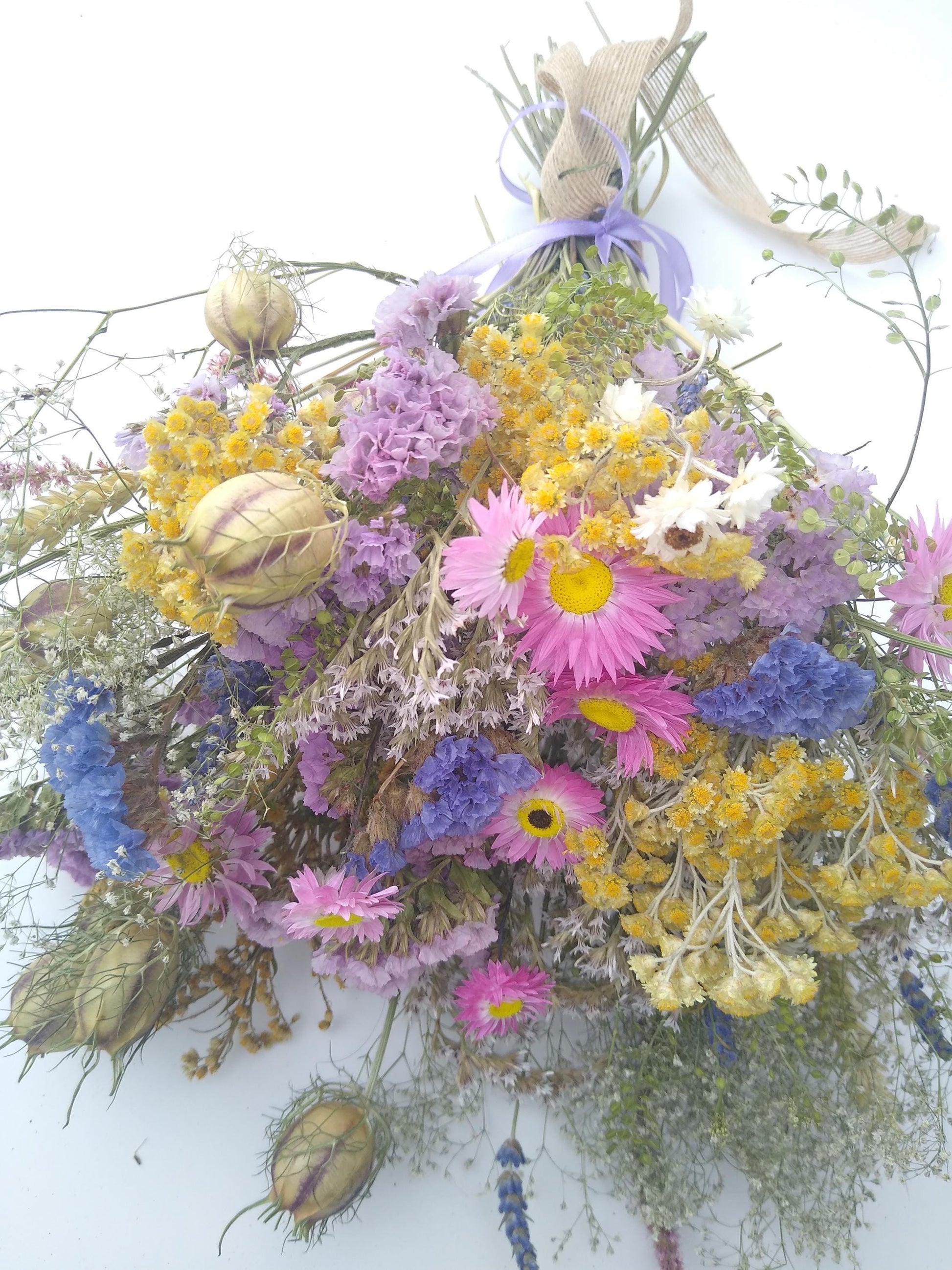 British Organic Dried Flower Bouquet - Daisy -Summer -Pastels- Gift for Her- Birthday -Pastel -Mothers Day -Get Well Soon -Wedding Bouquet