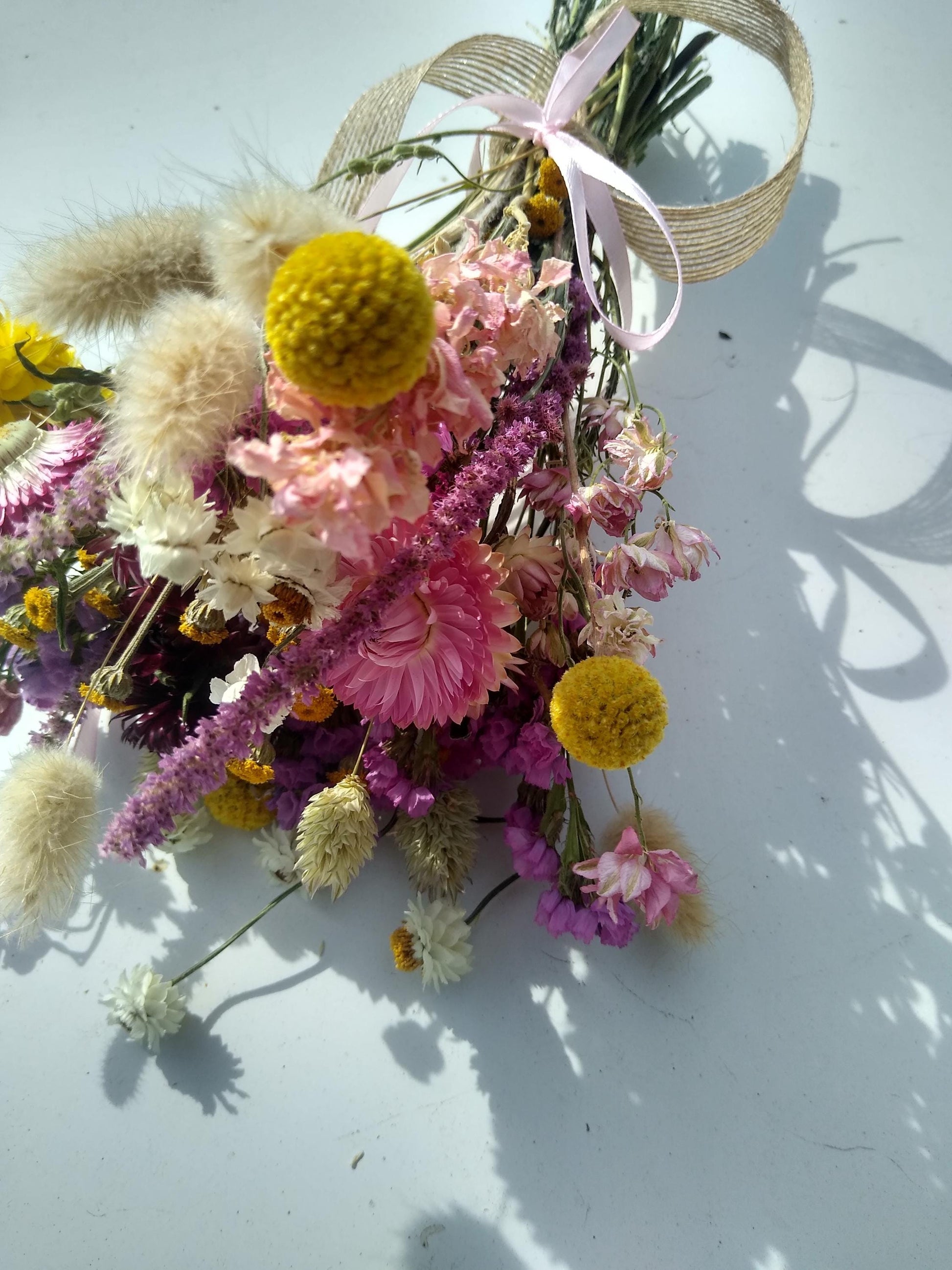 British Organic Dried Flower Bouquet - Daisy -Summer -Posy- Gift for Her- Birthday -Pastel -Mothers Day -Get Well Soon -Wedding Bouquet