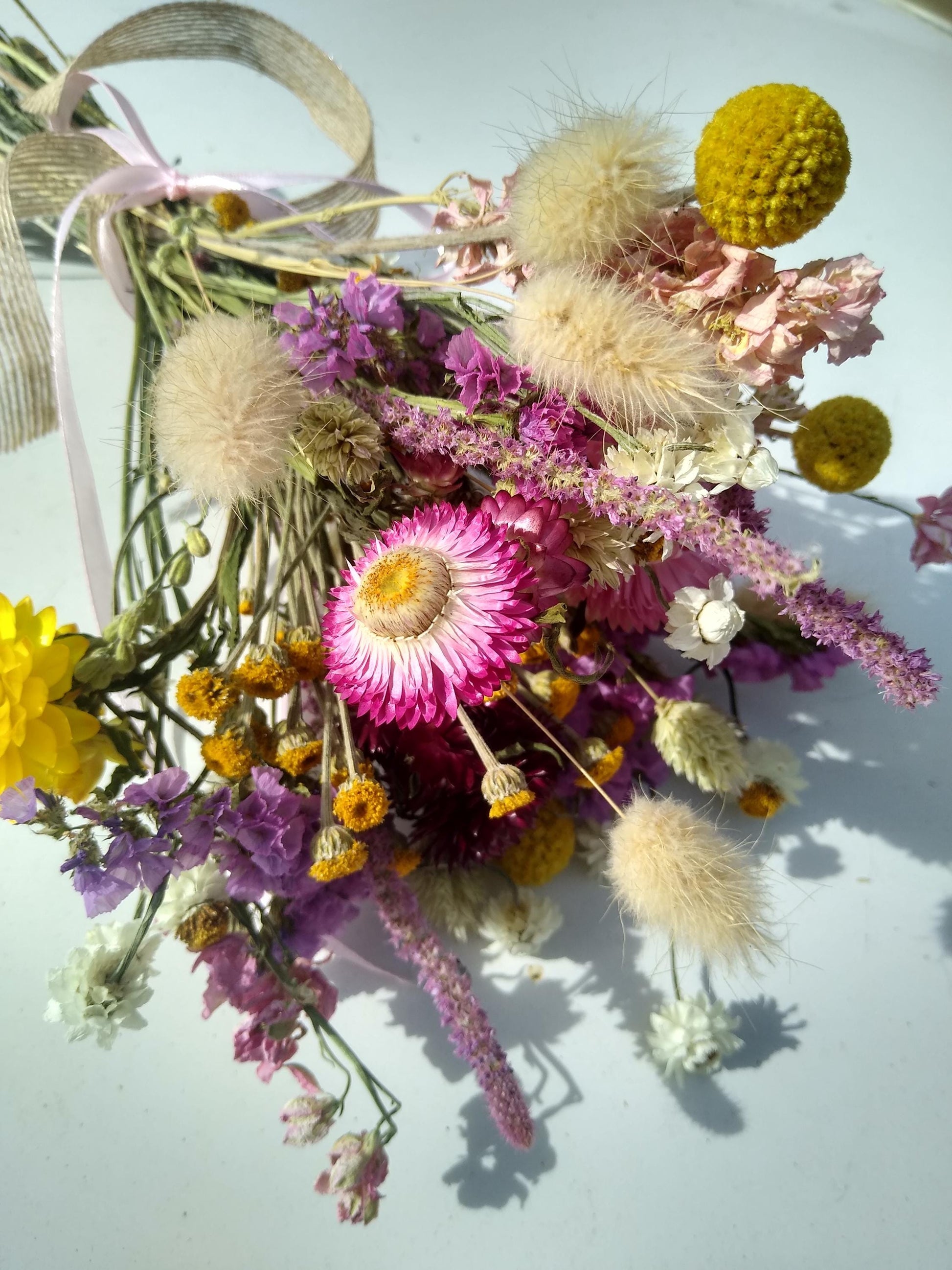 British Organic Dried Flower Bouquet - Daisy -Summer -Posy- Gift for Her- Birthday -Pastel -Mothers Day -Get Well Soon -Wedding Bouquet