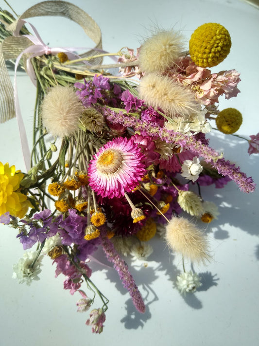 British Organic Dried Flower Bouquet - Daisy -Summer -Posy- Gift for Her- Birthday -Pastel -Mothers Day -Get Well Soon -Wedding Bouquet