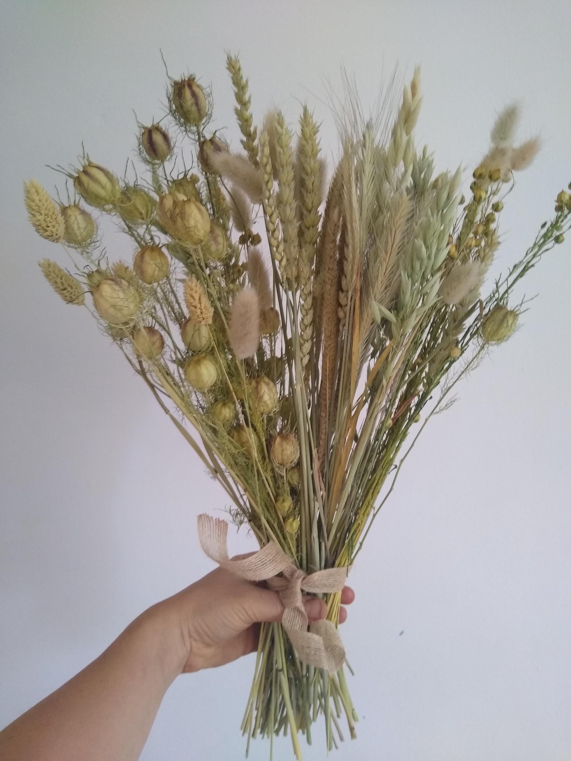 British dried neutral bouquet, green neutral dried flowerd, 80 stem bunches, bulk, wedding, dried grasses, filler, foliage, neutral decor