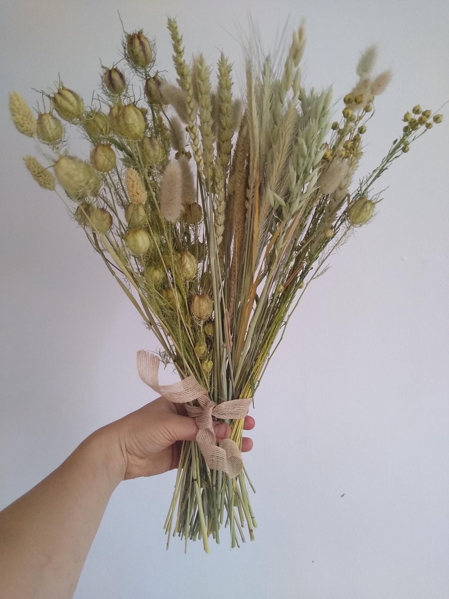 British dried neutral bouquet, green neutral dried flowerd, 80 stem bunches, bulk, wedding, dried grasses, filler, foliage, neutral decor