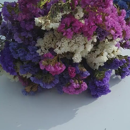 British Purple pink white statice bunch, dried flower 30 stems from UK farm, wreaths, dried flowers bouquet, DIY wedding flowers, limonium